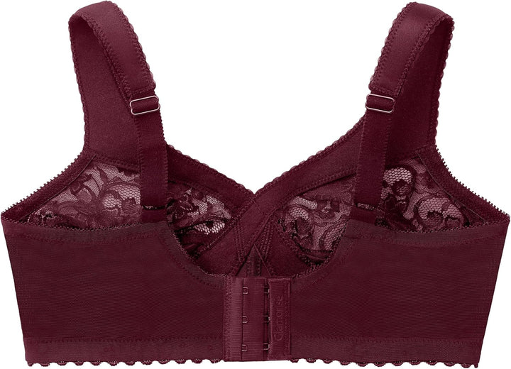 Glamorise Damen Bügelloser MagicLift-Stütz-BH für grosse Grössen Nr. 1000 80B Bordeaux, 80B Bordeaux