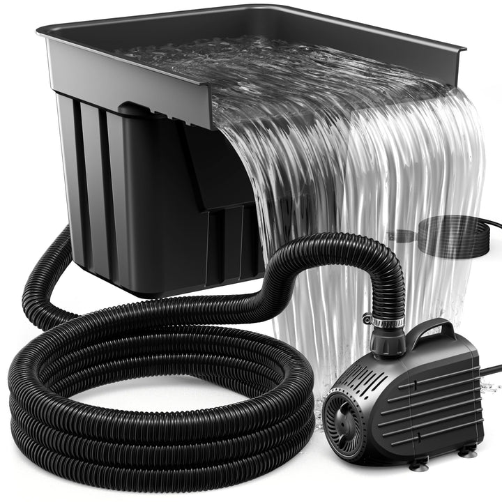 Biling Teich Wasserfall mit Teichfilter Komplettset, Pool Wasserfall mit 80W 4500L/H Teichpump, Wass
