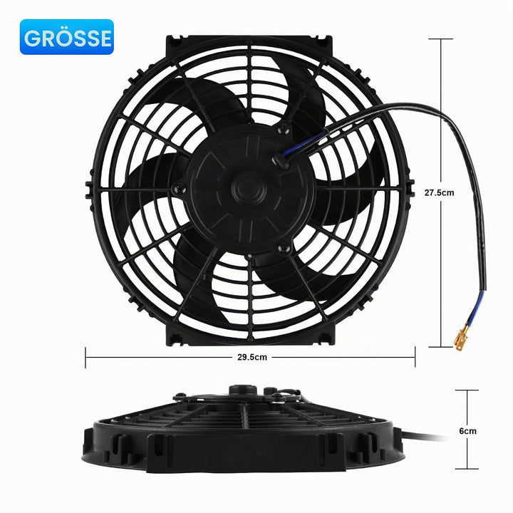 DOCAS 10 Zoll 12V 80W Universal Auto Kühlerlüfter Kühlgebläse, Auto Elektrischer Lüfter Motorlüfter