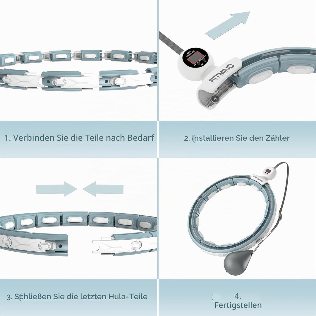 Smart Hula Hoop Reifen Erwachsene, Hula Hoop mit Gewicht Kugel, Hoola Hoop zum Abnehmen für Anfänger