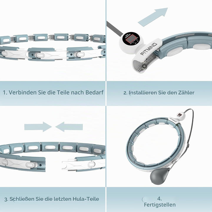 Smart Hula Hoop Reifen Erwachsene, Hula Hoop mit Gewicht Kugel, Hoola Hoop zum Abnehmen für Anfänger