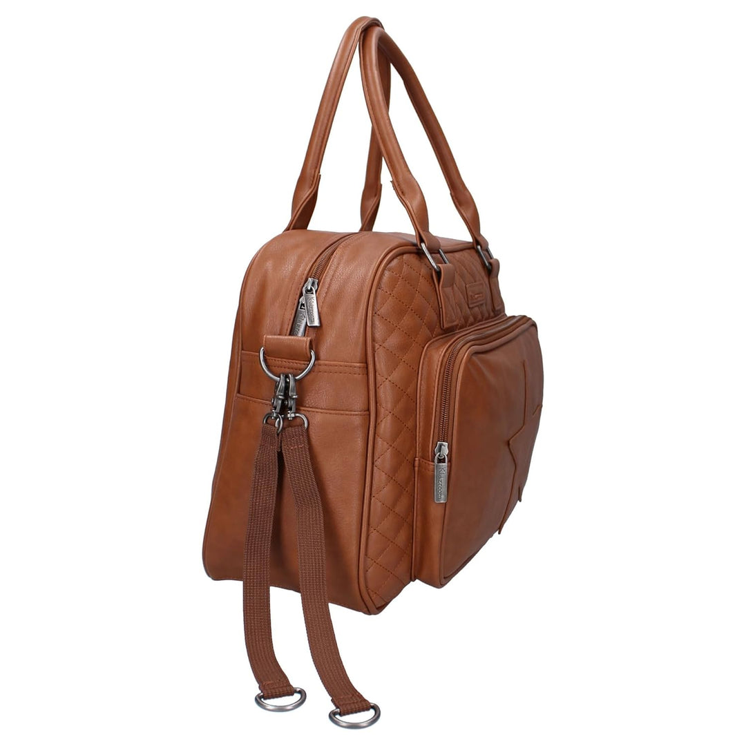 Kidzroom Luiertas -Cognac- Vegan Leather met ster 30*48*16cm Blau, 30*48*16cm Blau