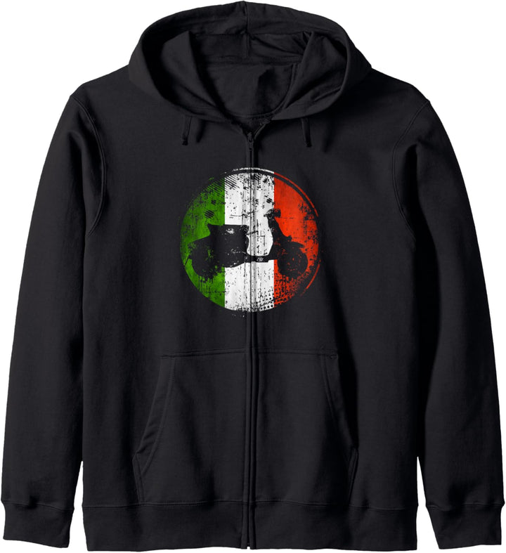 Vintage Italienischer Motorroller Italien Flagge Geschenk Kapuzenjacke