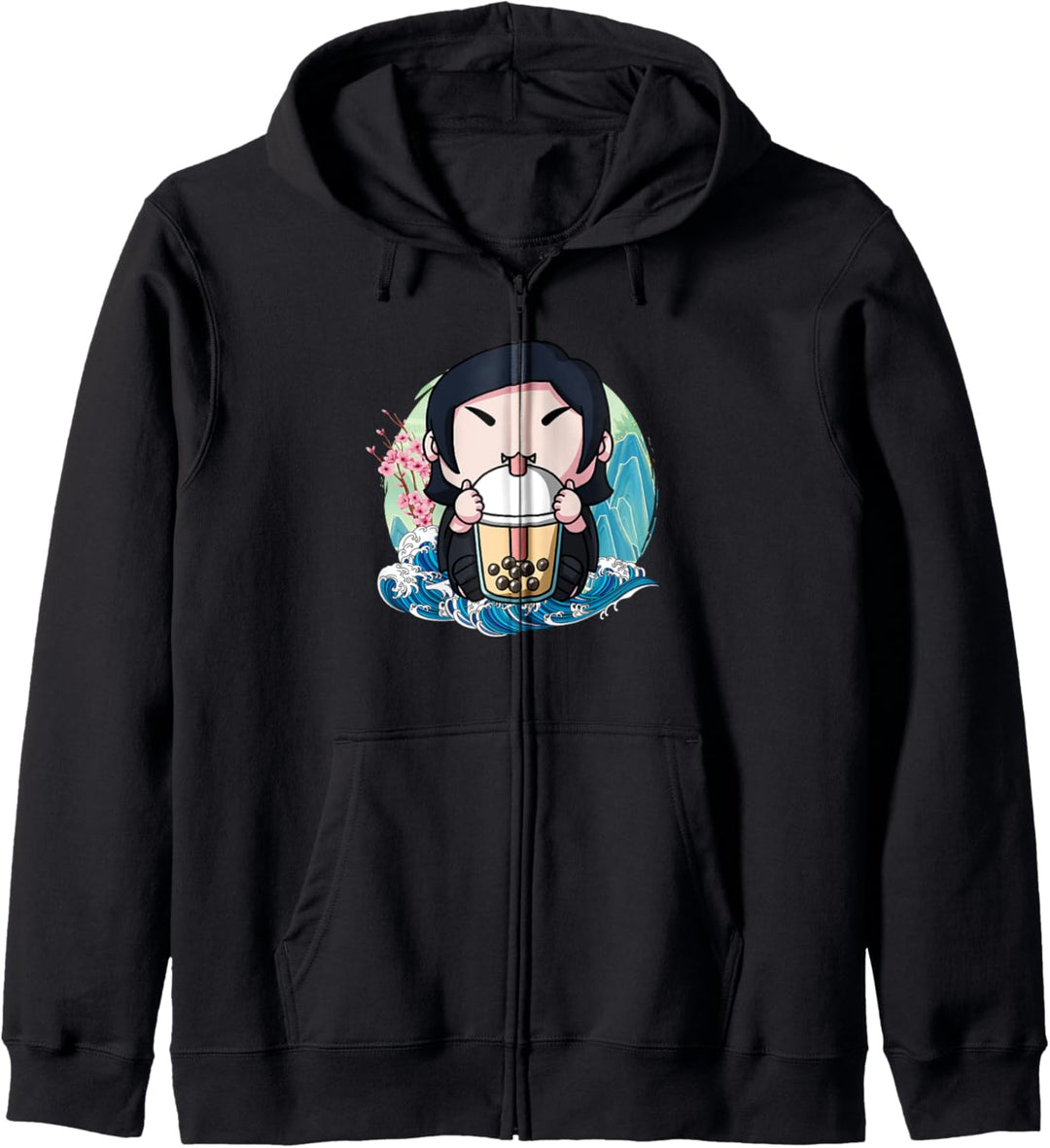Boba Tea Halloween Vampir Great Wave Kanagawa Kapuzenjacke