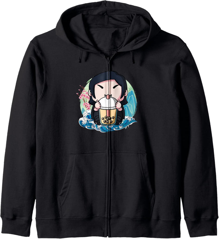 Boba Tea Halloween Vampir Great Wave Kanagawa Kapuzenjacke
