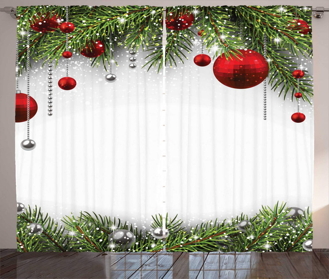 ABAKUHAUS Weihnachten Rustikaler Gardine, Baulbes Noel Baum, Schlafzimmer Kräuselband Vorhang mit Sc