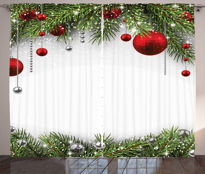 ABAKUHAUS Weihnachten Rustikaler Gardine, Baulbes Noel Baum, Schlafzimmer Kräuselband Vorhang mit Sc