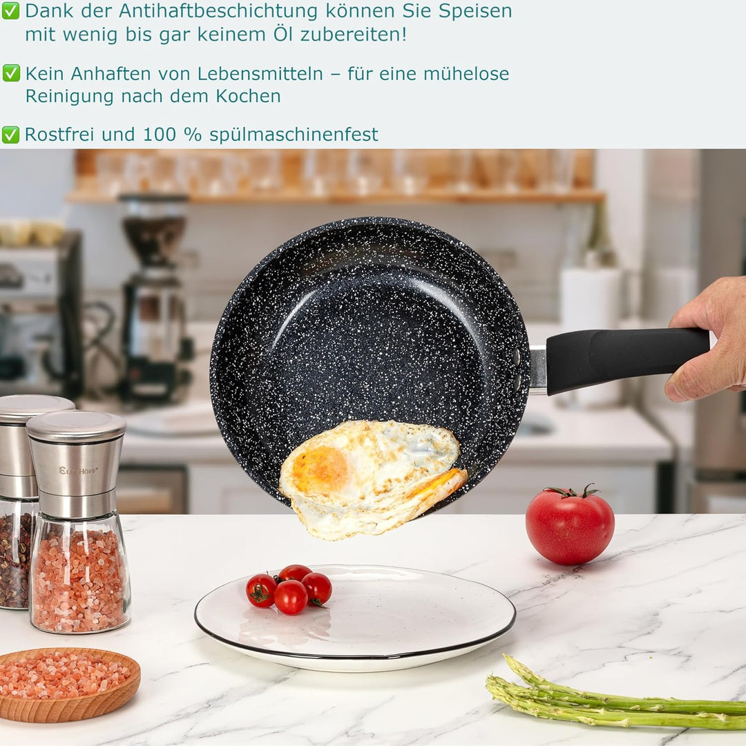 EliteHoff Pfanne Induktion, Bratpfanne mit Antihaftbeschichtung, Geeignet für alle Herdarten, Granit