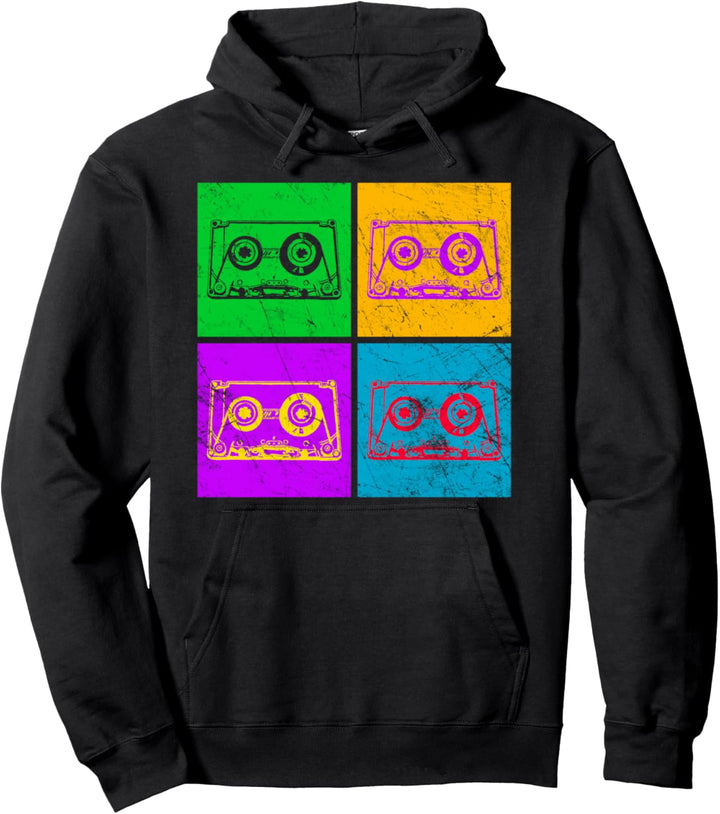 Vintage Kassette 80er Jahre Mode und 90er - Retro Pop Musik Pullover Hoodie