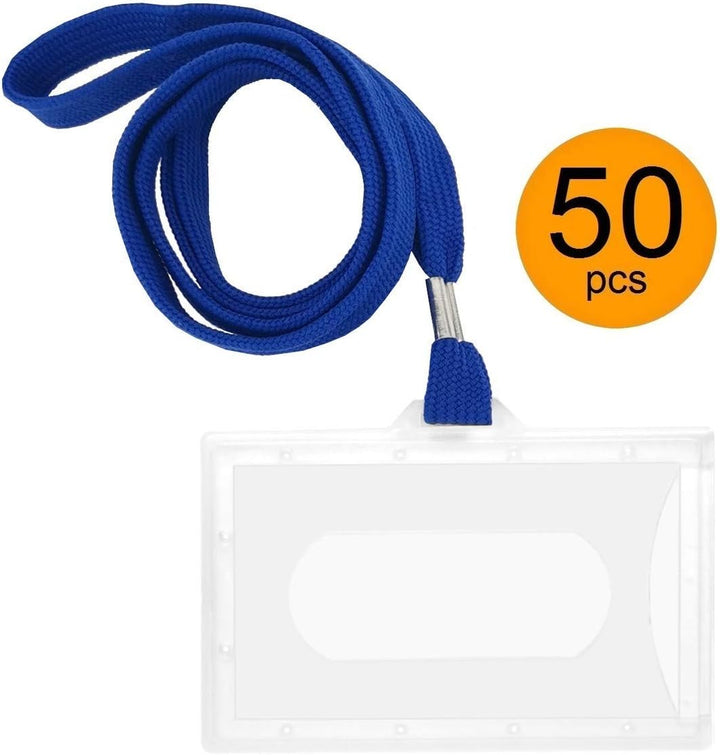 D.RECT 50Set Namensschilder mit Band Kartenhülle Ausweishalter für Business, Ausstellung, Büro, Schu