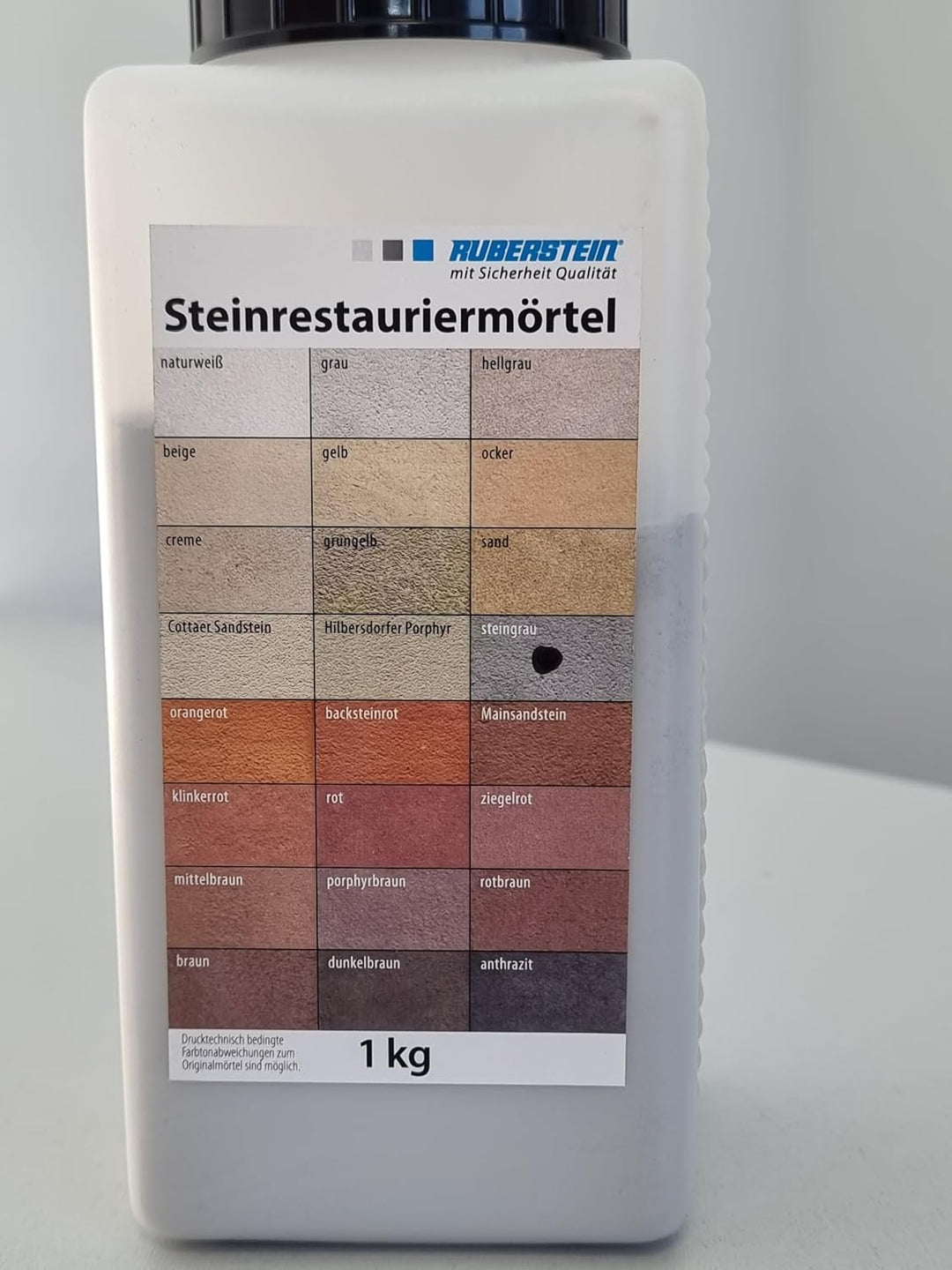 Ruberstein Steinrestauriermörtel/Reparaturmörtel/Sandstein 1 kg (steingrau)