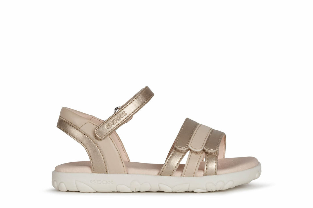 Geox Mädchen J Sandal Haiti GirlSandal 27 EU Platinum, 27 EU Platinum