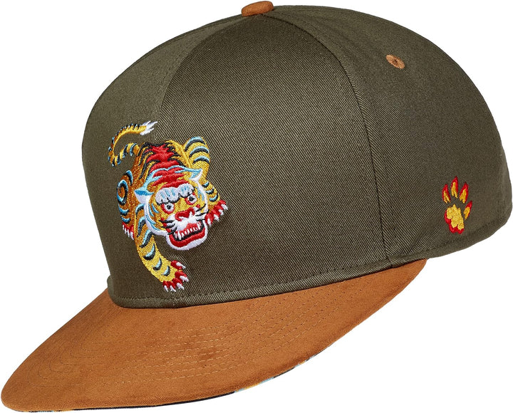 Cadency® Snapback Cap Asian Tiger, Unisex, Olive, Grössenverstellbar