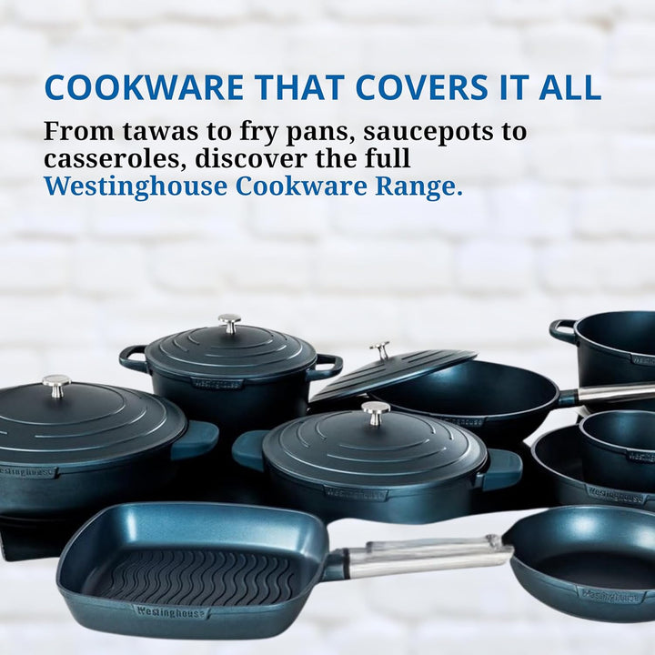 Westinghouse PERFORMANCE SERIES Grillpfanne, Grosse Bratpfanne 28 cm mit Edelstahl-Griff für Indukti