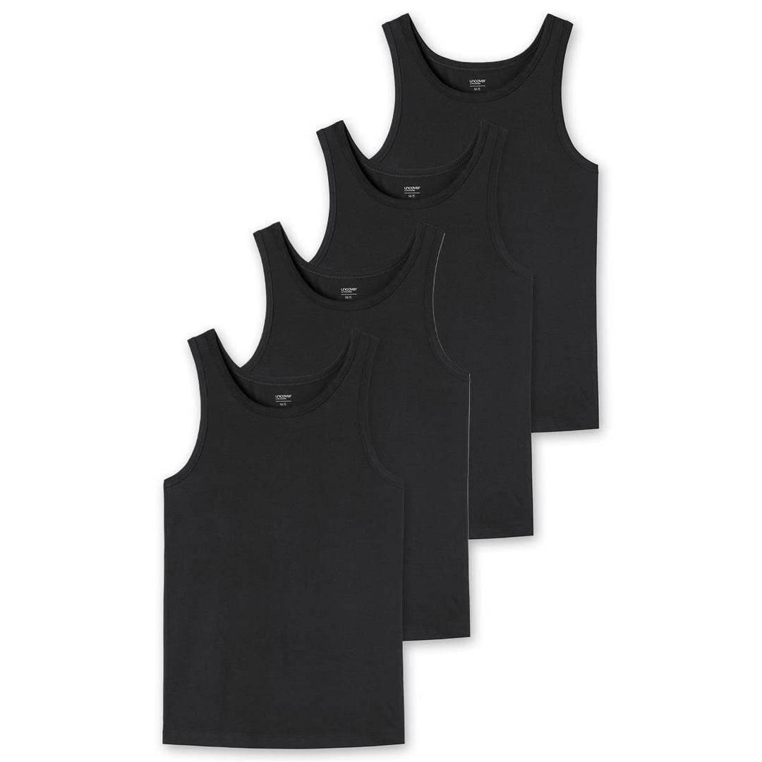 Uncover by Schiesser - Herren - Unterhemd/Tanktop - 2er Pack 4 X Schwarz S, 4 X Schwarz S