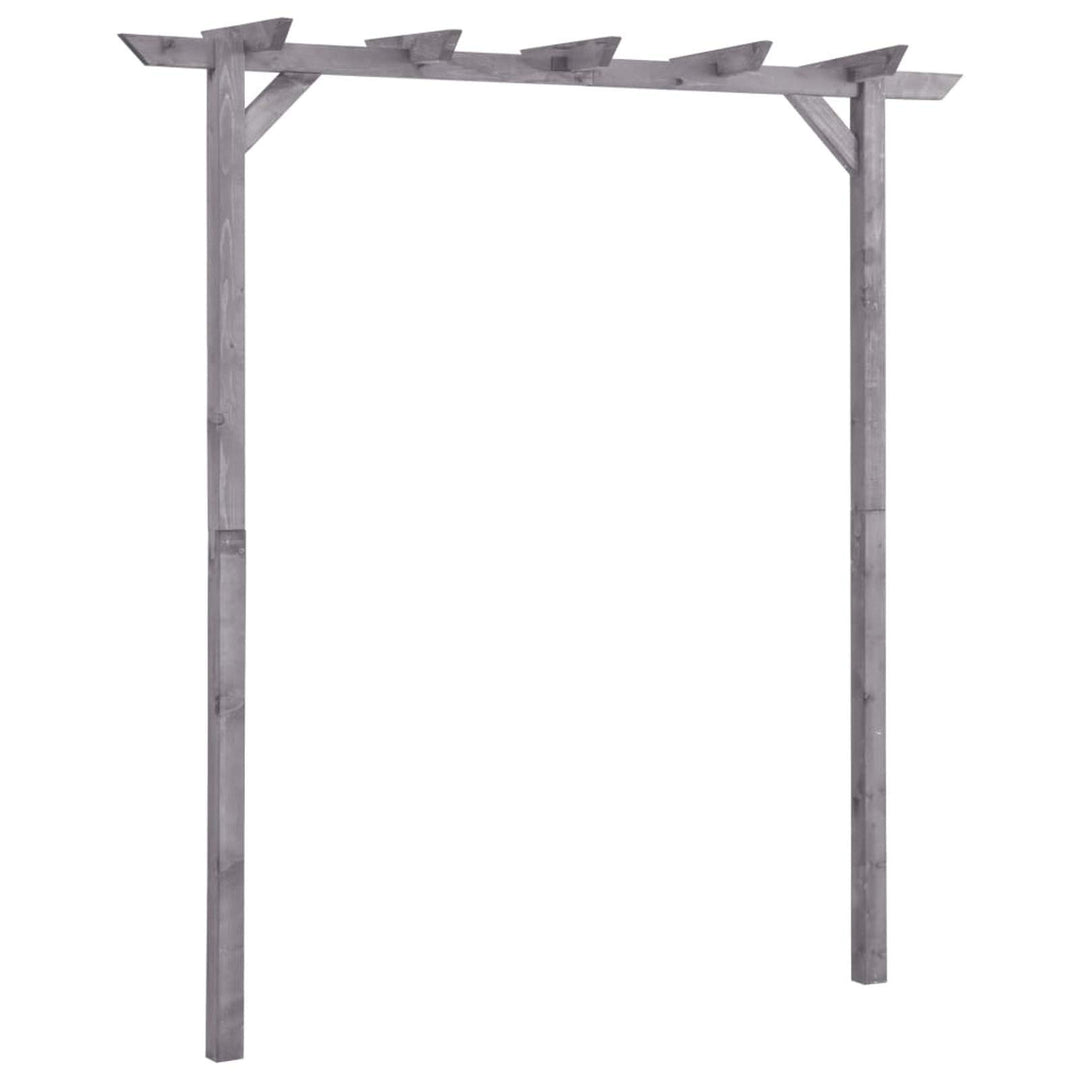 Gecheer Pergola Rosenbogen Rankhilfe Holzbogen Spalier Imprägniertes Kiefernholz Grau 200x40x205 cm