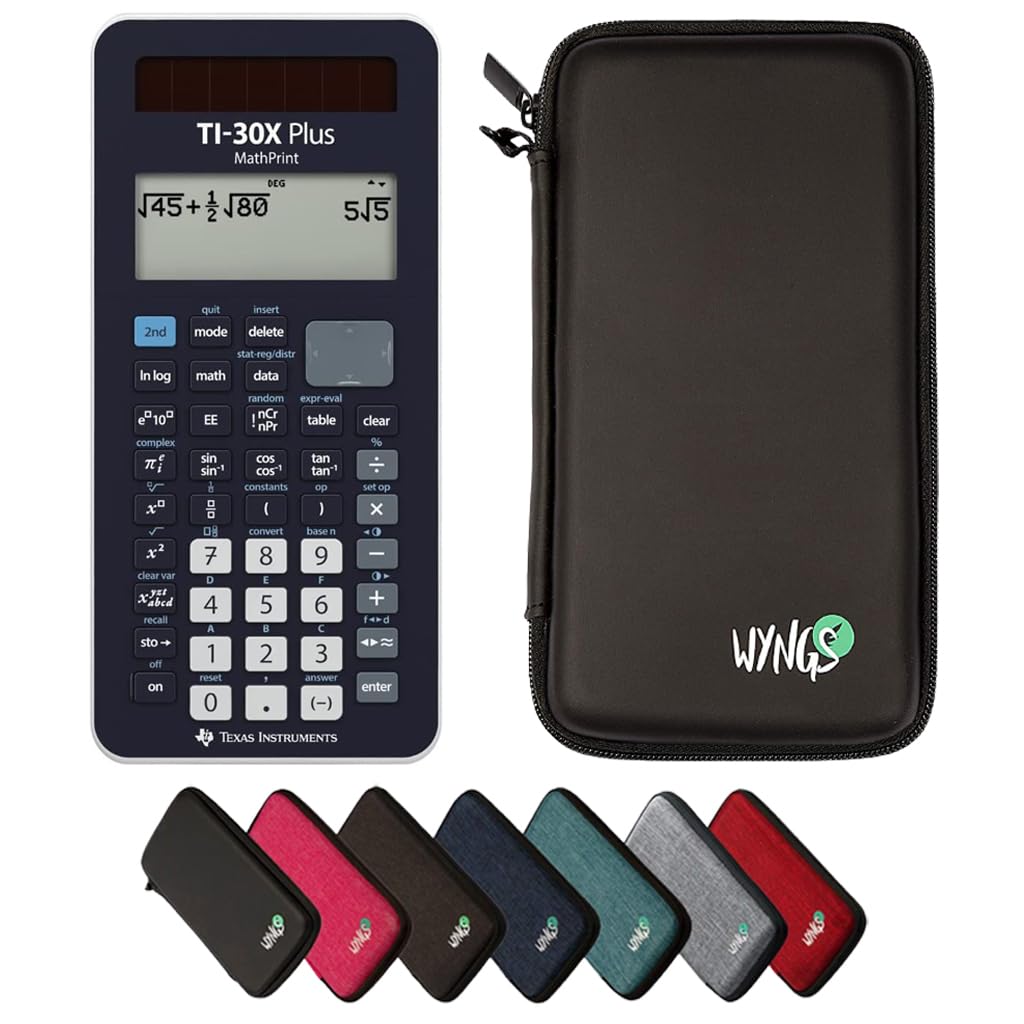 CALCUSO Sparpaket: TI-30X Plus MathPrint technisch-wissenschaftlicher Schulrechner + WYNGS Schutztas