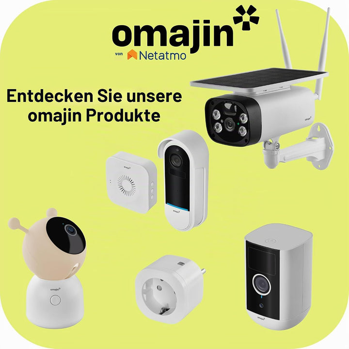 OMAJIN by Netatmo, Smarte Videotürklingel, 2 K, schnurlos, Batterien, Gong inbegriffen, Bewegungs-/P