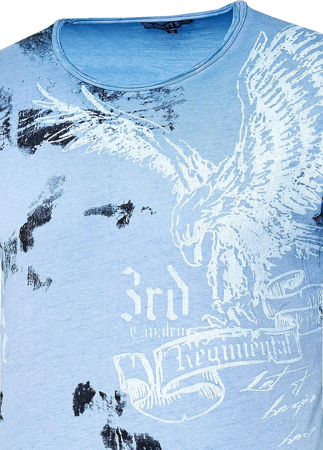 Rusty Neal Herren T-Shirt Rundhals USA Adler Tee Shirt Kurzarm Regular Fit Stretch 100% Baumwolle S
