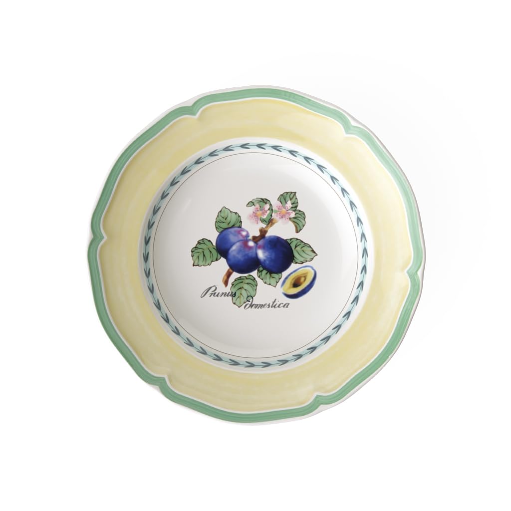 Villeroy und Boch French Garden Valence Suppenteller, 23 cm, Premium Porzellan, Weiss/Bunt