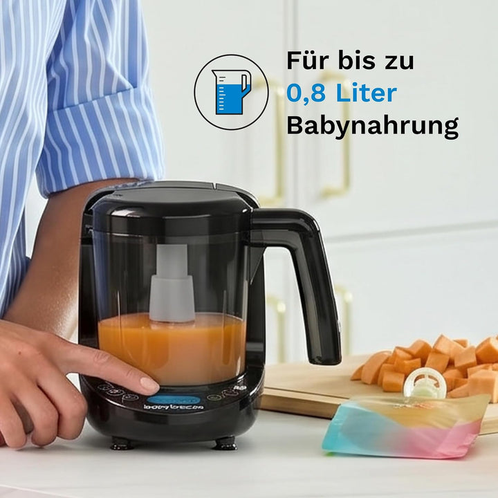 Baby Brezza Food Maker Deluxe – 3-in-1 Babynahrungszubereiter (Dampfgaren, Mixen, Kombi), 800 ml Bab