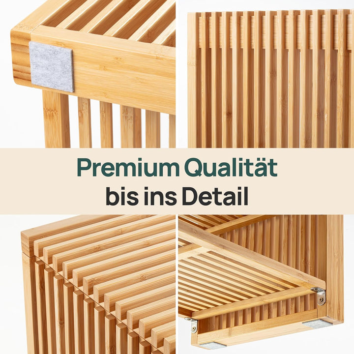 Bambus Schuhschrank - Schuhbank - Sitzbank mit Stauraum - Schuhregal Holz | BAM BOO BOX Schuhbank mi