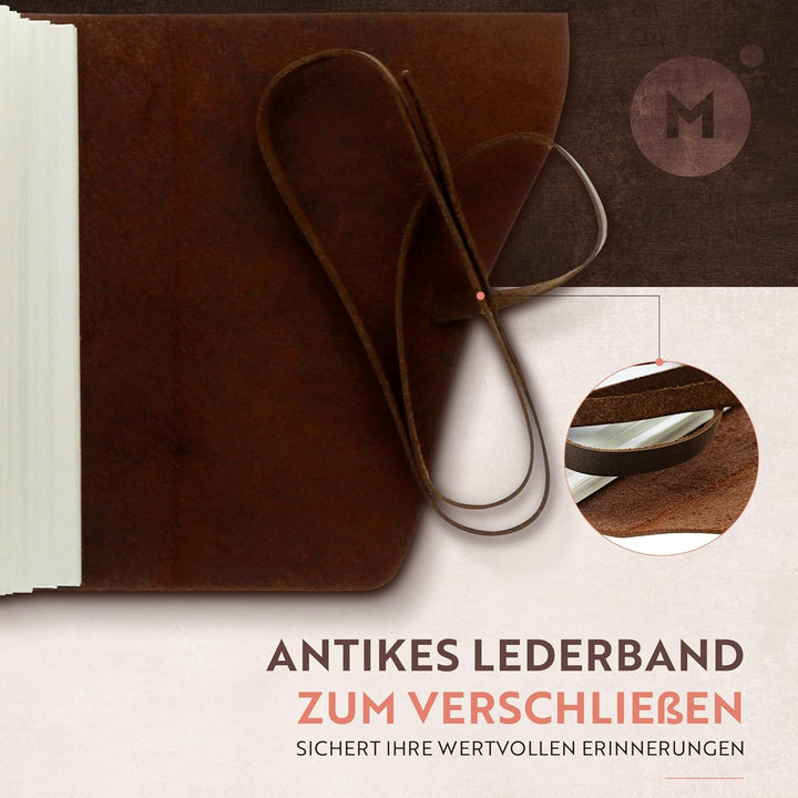 moonster Leder Notizbuch Journal - Antikes handgemachtes ledergebundenes Notizbuch für Sie und Ihn z