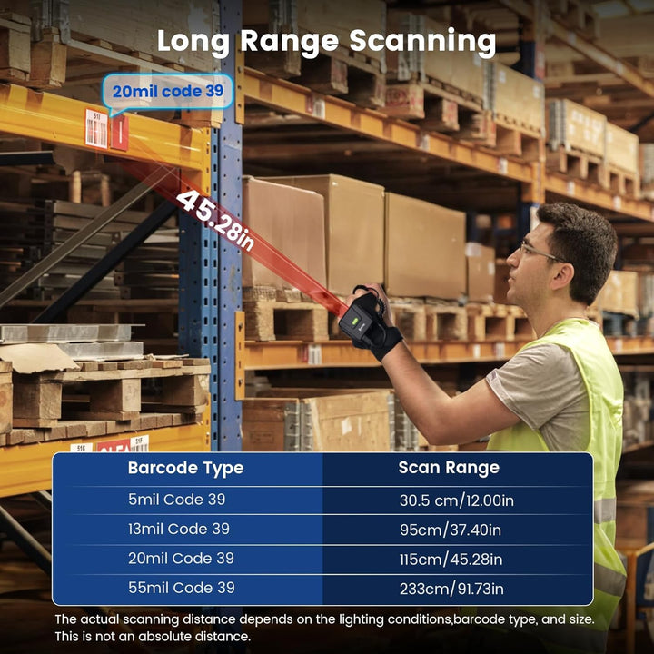 Eyoyo 2D Wearable Barcode Scanner: Schnelles Scannen mit grosser Reichweite, rechter und linker Hand