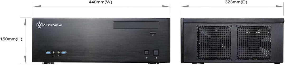 SilverStone SST-GD04B USB 3.0 - Grandia HTPC Micro ATX Desktop Gehäuse mit hochleistungsfähigem und