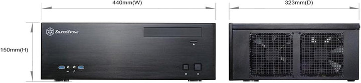 SilverStone SST-GD04B USB 3.0 - Grandia HTPC Micro ATX Desktop Gehäuse mit hochleistungsfähigem und