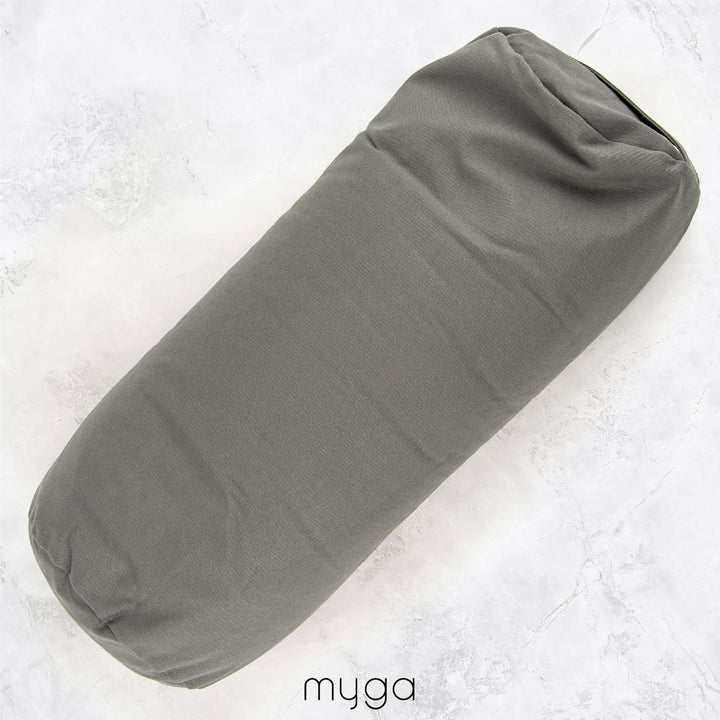 Myga Buchweizen Bolster Kissen | Ergonomisches Yoga- &amp; Meditationskissen | Abnehmbarer Bezug &amp; Natür