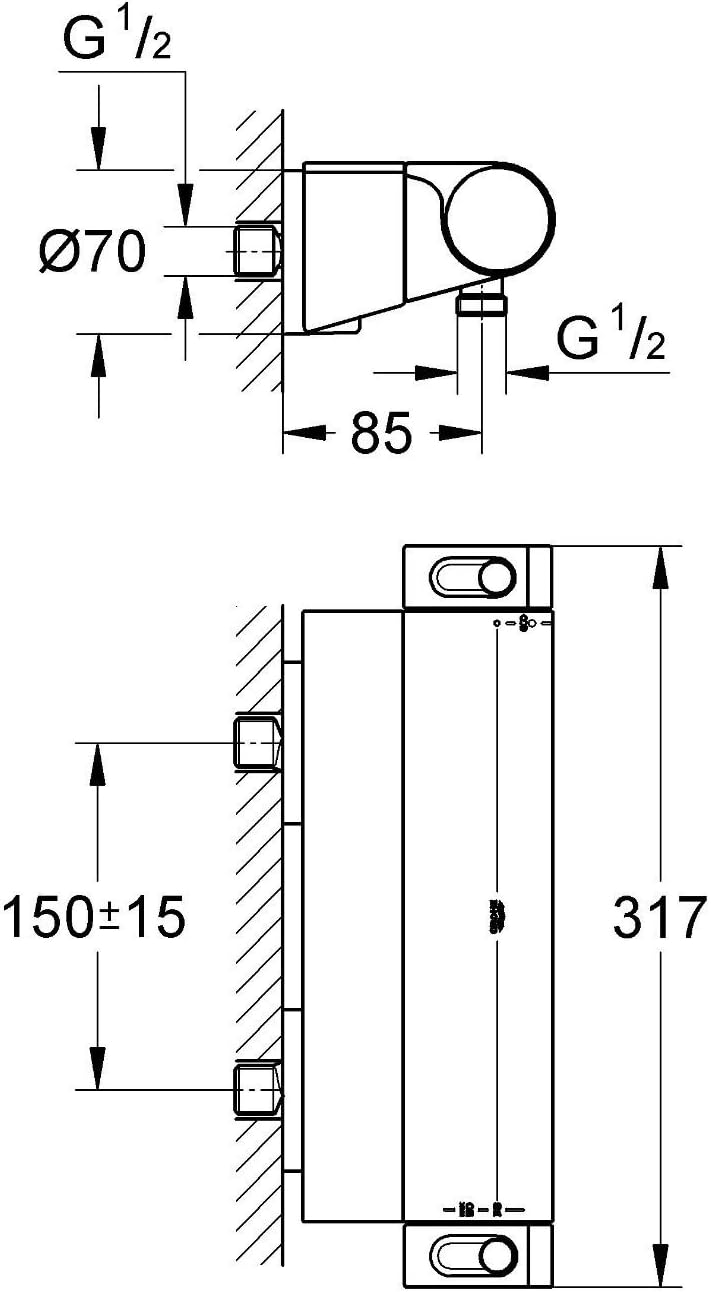 GRT 2000 THM Brause AP F, Silber Ohne Duschset, Ohne Duschset