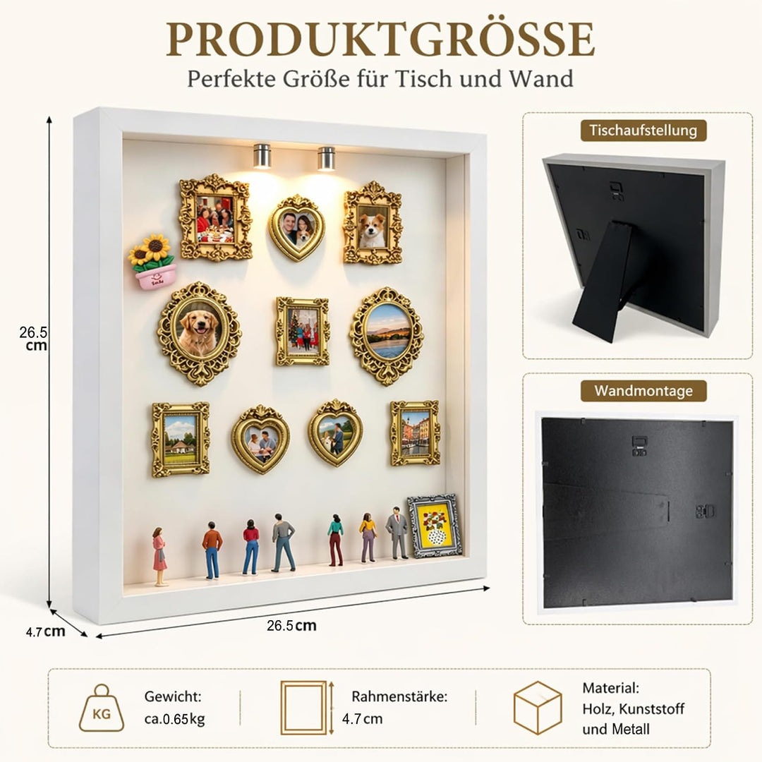 DIY Mini Museum Silhouettenbox 3D Bilderrahmen Zum Befüllen Set Fotorahmen | 10-Mini-Bilderrahmen 9-