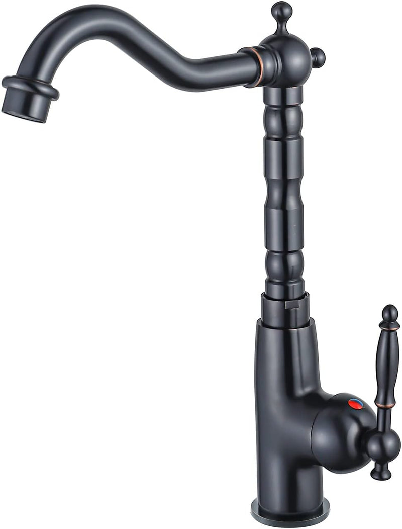 BOAOTX Wasserhahn Küche Schwarz Retro, Küchenarmatur Antik, Spültischarmatur 360°Drehbar, Amatur Küc