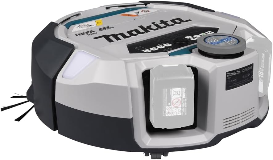 Makita DRC300Z Saugroboter 18V (ohne Akku und Ladegerät), Weiss/Schwarz