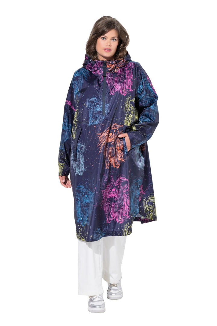 Laurasøn Funktions-Regencape, Unisex, Print, Kapuze 841281 Hortensie Einheitsgrösse, Hortensie Einhe
