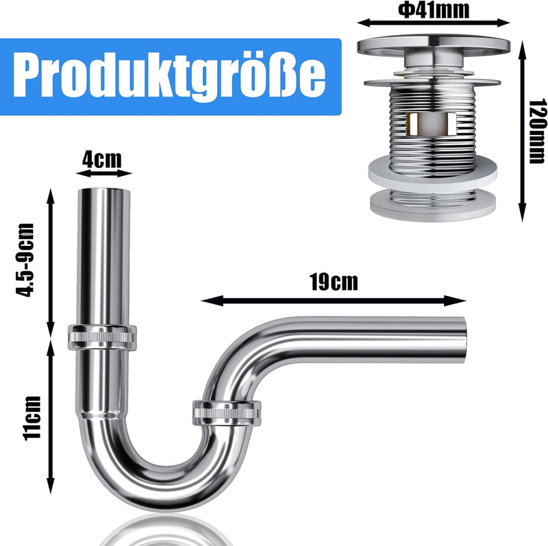 Universal Syphon Badezimmer Waschbecken bad + Pop Up Ablaufgarnitur Waschbecken mit überlauf für All