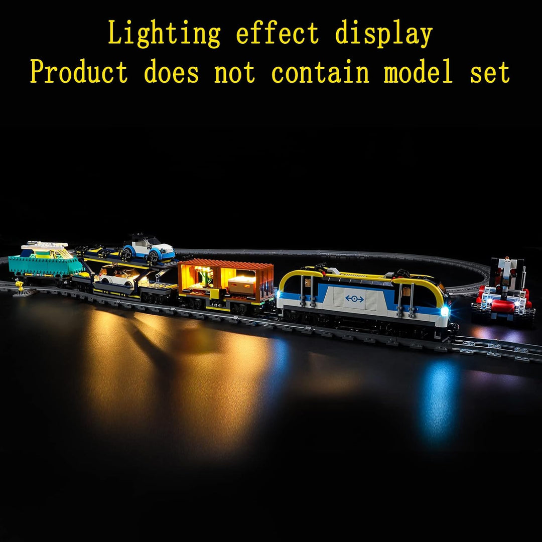 GEAMENT LED Licht-Set Kompatibel mit Lego Freight Train - Beleuchtungsset für City 60336 Baumodell (