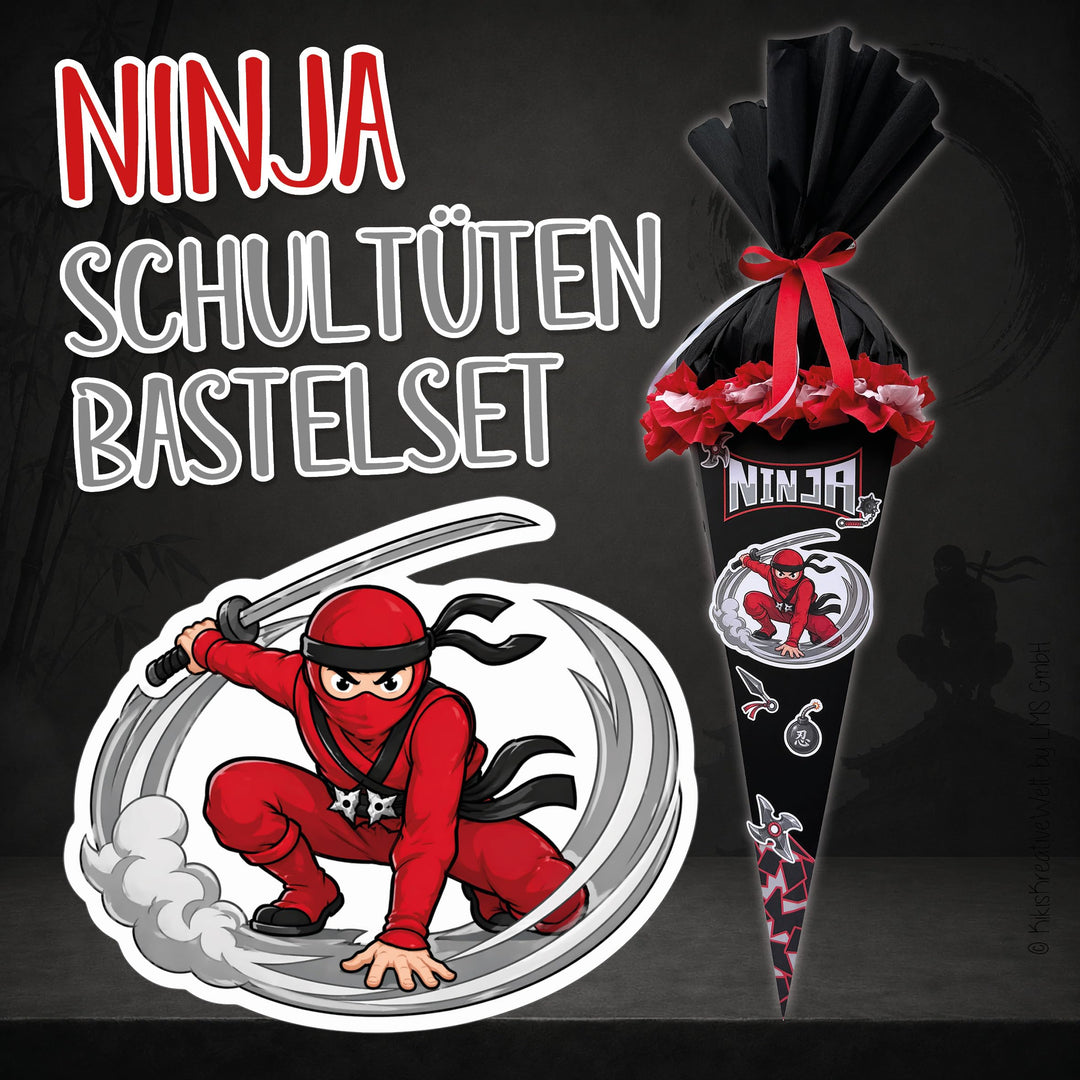 Generisch Schultüten Bastelset im Ninja-Design passend zum Ninja Yuma Ranzen von Step by Step