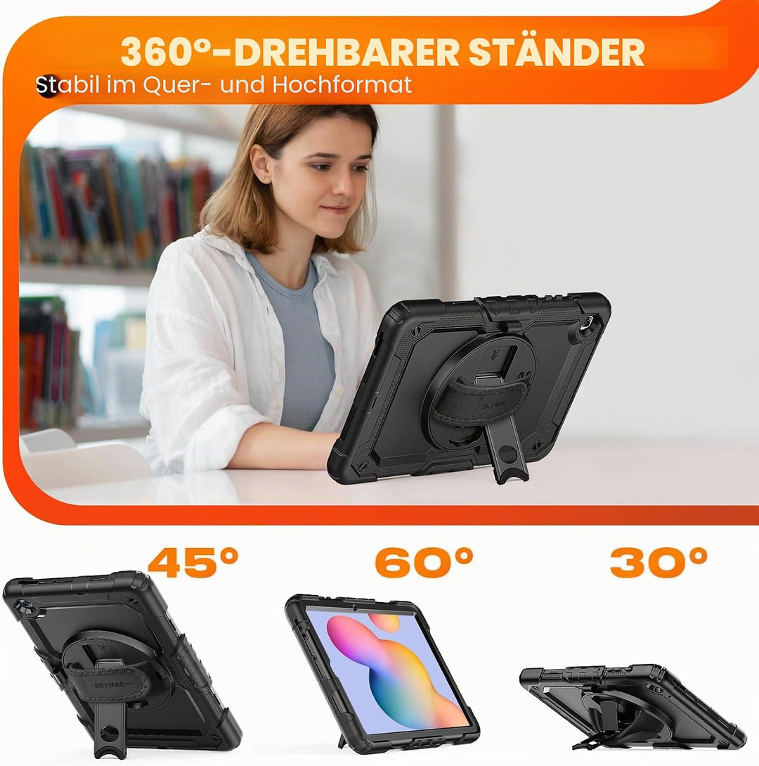 SEYMAC stock Hülle für Samsung Galaxy Tab S6 Lite 10,4 Zoll 2024/2022/2020, Stossfest Hülle mit Disp