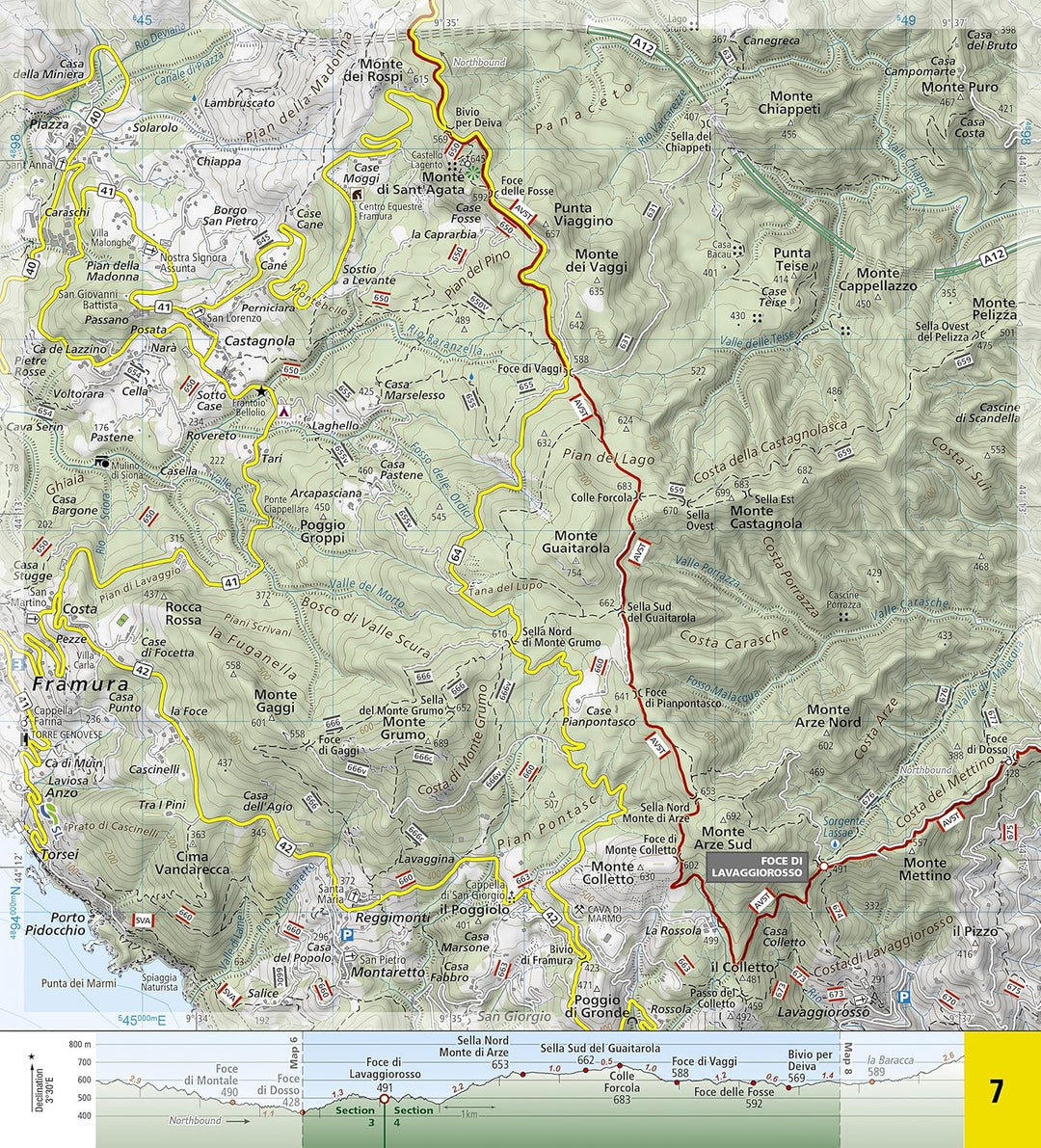 Cinque Terre High Path: 1:25000 (National Geographic Trails Illustrated Map, Band 4006), Karte
