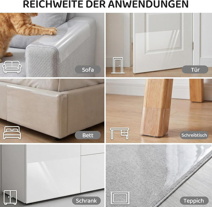 Kratzschutz Sofa Katze 45cm x 500cm, Kratzfolie Katzen Selbstklebend, Anti Kratz Folie für Katzen, K