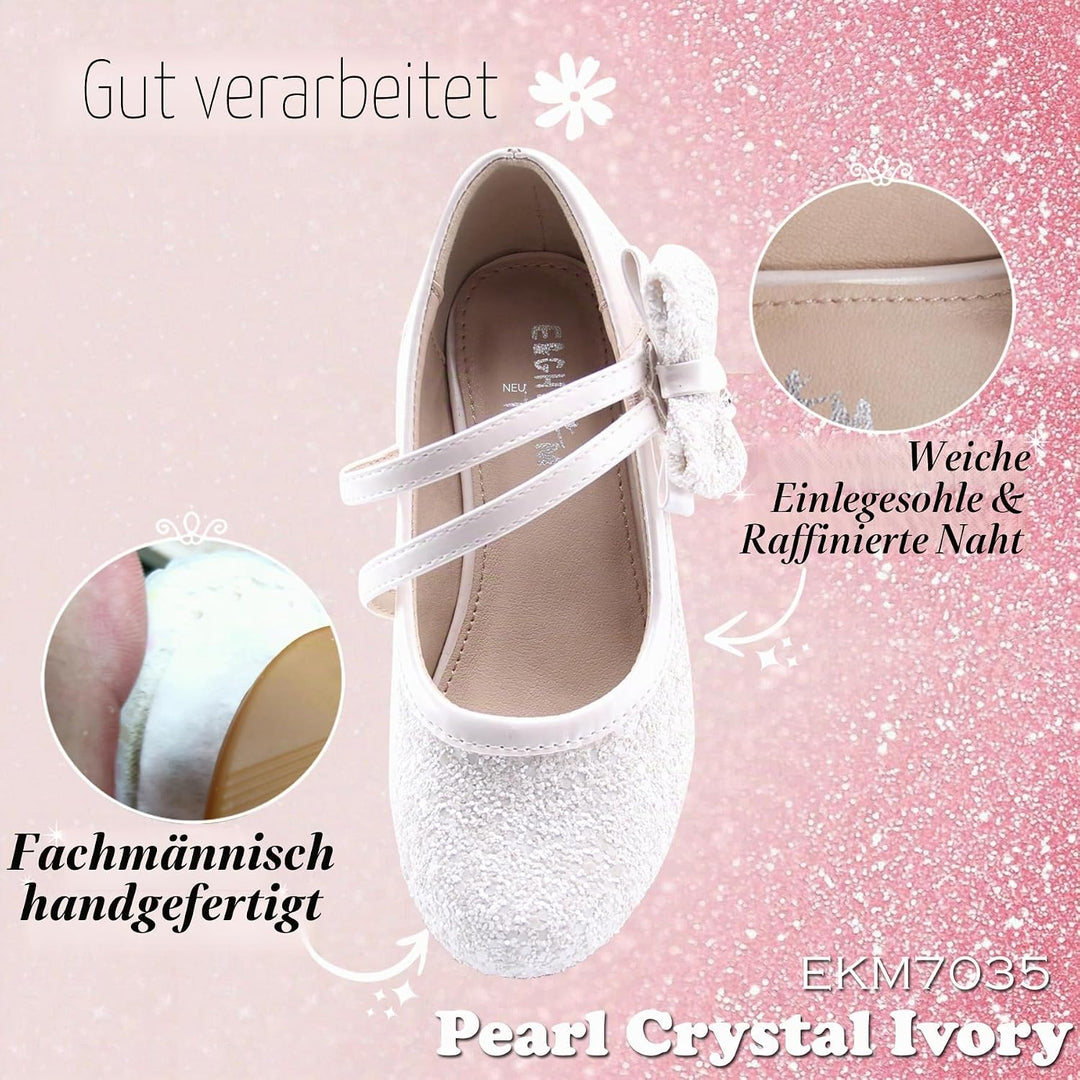 EIGHT KM EKM7018 Mädchen High Heel Kleid Schuhe Mary Jane Prinzessin Hochzeit Pumps Schuhe Glänzend