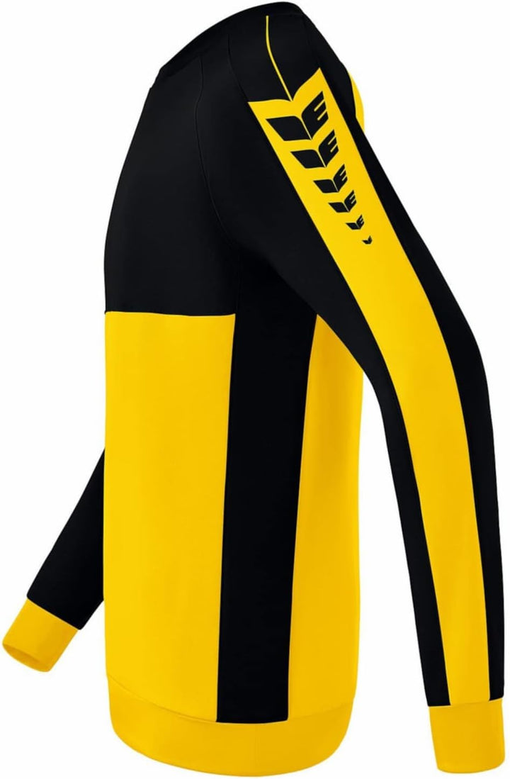 Erima Unisex Kinder Casual Six Wings Sweatshirt 152 Gelb/Schwarz, 152 Gelb/Schwarz