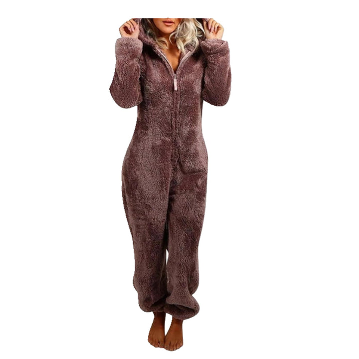 MMIHOIM Jumpsuit Damen Winter Warm Overall Teddy Fleece Einteiler Damen Grosse Grösse Jumpsuit Teddy
