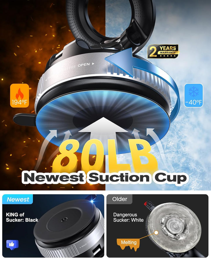 Magnetische Handyhalterung fürs Auto – Silber, mit Nano-Gel Saugnapf, 360° Verstellbar &amp; Faltbar, ko