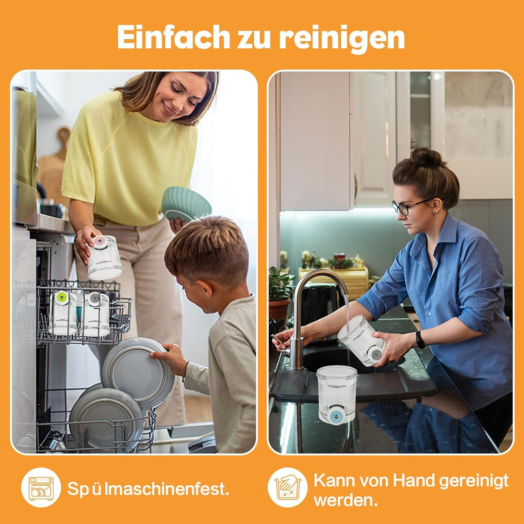 4er Set Eisbehälter mit Deckeln,480 ml,BPA-frei und Spülmaschinenfest,Zubehör Kompatibel mit Ninja S