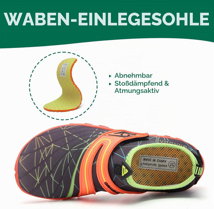 SAGUARO Kinder Badeschuhe rutschfeste Schnell Trocknend Aquaschuhe Gr.24-36 24 EU St 2 Orange, 24 EU