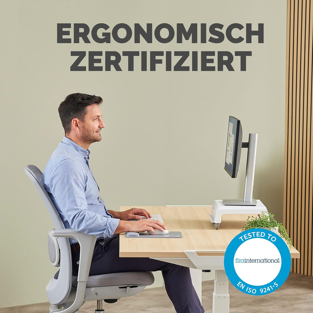 Fellowes Breyta XL Mauspad mit Handgelenkauflage – Grau, mit HEX Cushion Technology Silikonpolster u