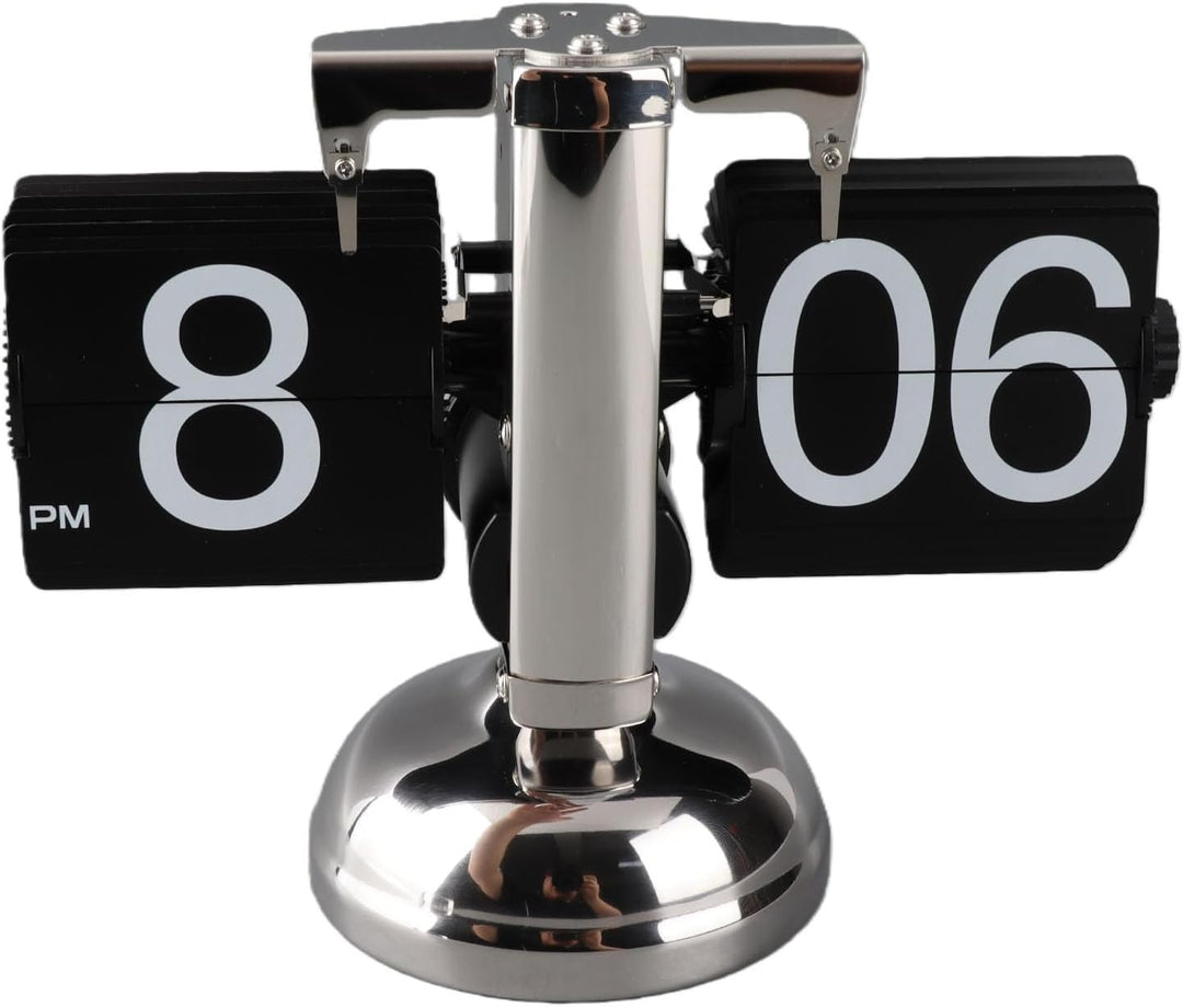 Cocoarm Digitale Flip-Down-Uhr, Retro minimalistische mechanische Auto-Flip-Uhr, Edelstahl, grosse Z